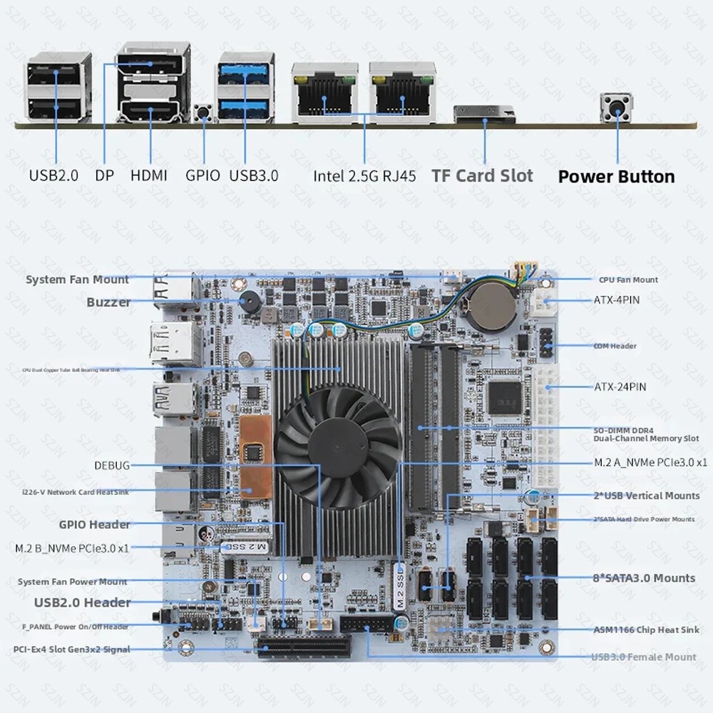 I5-8265U ES 8 SATA NAS moederb - Mini Itx Dual 2.5G Nas Motherboard recensie en prijs
