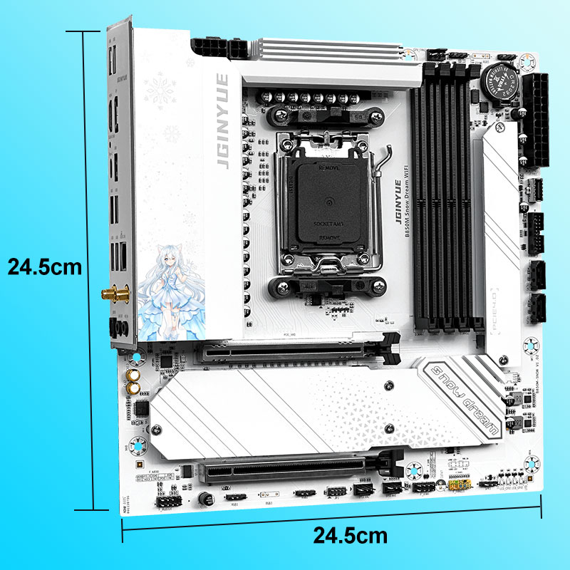 JGINYUE B850M Snow Dream WIFI  - Am5 Micro Atx Pcie 5.0 Motherboard recensie en prijs